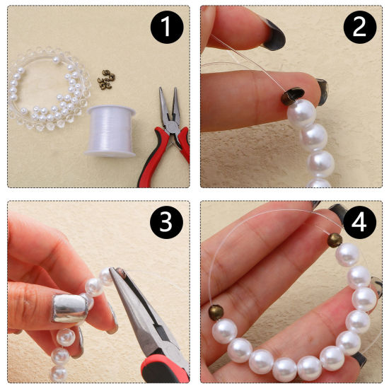 Image de Perles à Écraser en Alliage de Fer Rond Multicolore Ouvert 100 Pcs