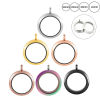 Picture of Titanium Steel & Glass Floating Living Memory Locket Charms Multicolor Round Can Open