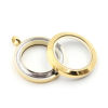 Picture of Titanium Steel & Glass Floating Living Memory Locket Charms Multicolor Round Can Open