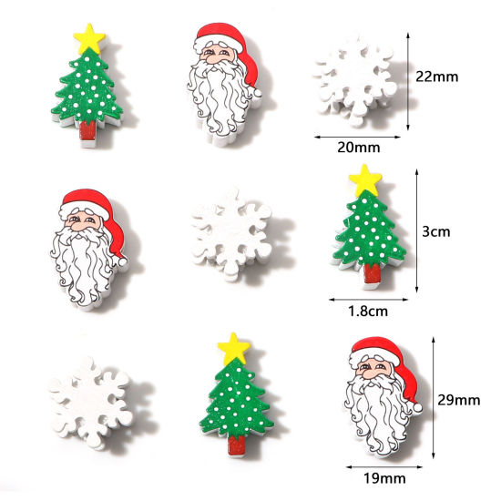 ウッド スペーサー クリスマス ビーズ 多色 10 個 の画像