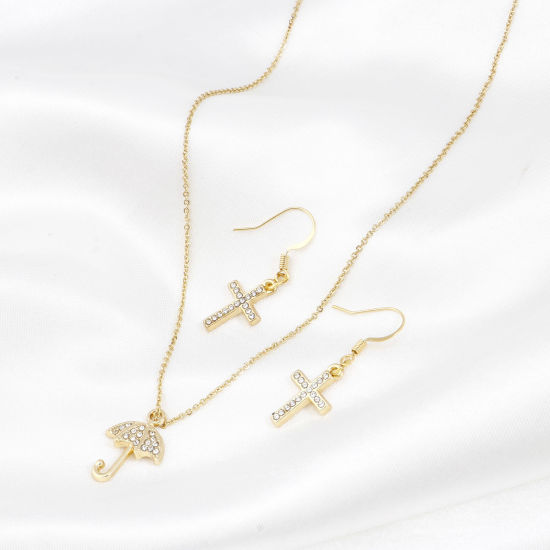 Imagen de Zamak Micro Pave Colgantes Charms Chapado en Oro 5 Unidades