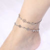 Picture of 304 Stainless Steel Anklet Silver Tone Flower Evil Eye