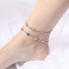 Picture of 304 Stainless Steel Anklet Silver Tone Flower Evil Eye