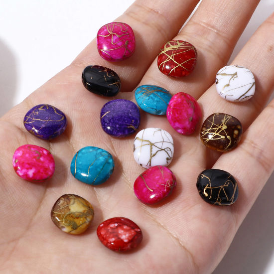 Image de Perles en Acrylique Carré Multicolore Tréfilage 12mm x 11mm, Trou: env. 1.4mm, 100 Pcs