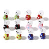 Imagen de Cuentas Vidrio Murano de Muñeca Soleado , Multicolor 3D 12mm Diámetro, 14mm x 12mm, Agujero: acerca de 1.2mm, 2 Juegos
