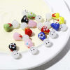 Imagen de Cuentas Vidrio Murano de Muñeca Soleado , Multicolor 3D 12mm Diámetro, 14mm x 12mm, Agujero: acerca de 1.2mm, 2 Juegos