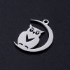 Picture of Stainless Steel Halloween Charms Multicolor Half Moon Owl 20mm x 14mm