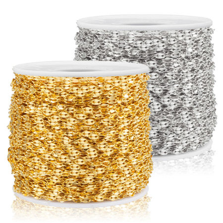 304 Stainless Steel Lips Chain Multicolor 2mm