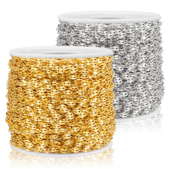 Image de Chaîne Maille Lèvres en 304 Acier Inoxydable Multicolore 2mm , 5 M