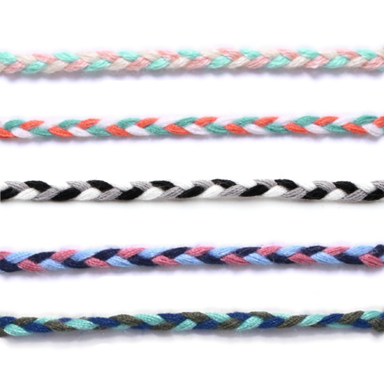 コットン＆リネン エスニック ミサンガ 友情 ブレスレット 多色 タッセル 調整可能 16cm-18cm長さ、 1 本 の画像