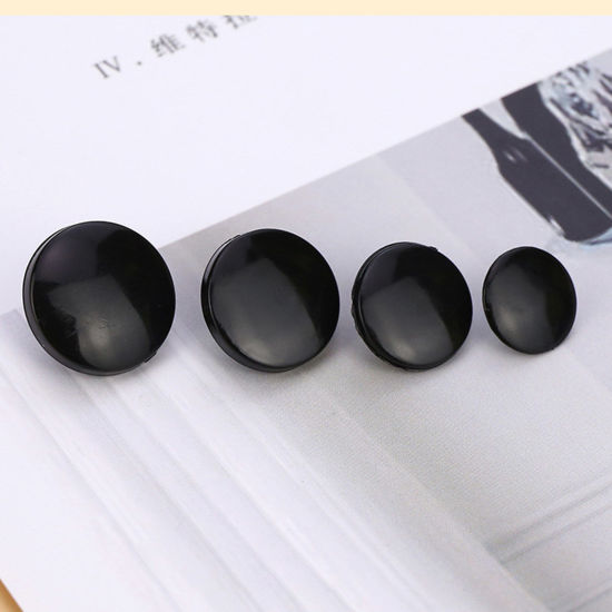 Image de Bouton Pression à Griffe en Plastique Boutons Rond Noir & Blanc 100 Kits