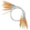 Picture of Natural Bamboo & Stainless Steel Circular Knitting Needles Brown