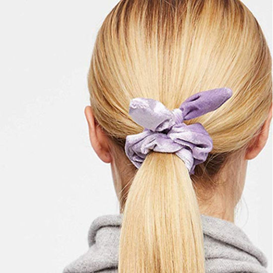 Imagen de Velvet Retro Lazos de pelo Multicolor Conejo 3cm Dia, 1 Unidad