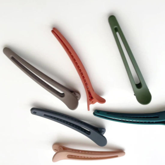 Image de Pinces à Cheveux en Résine Simple Multicolore 11.8cm x 2cm, 1 Pièce
