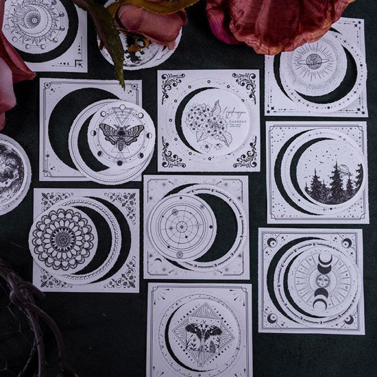 Image de Note Matériel Papier Galaxie en Papier Noir & Blanc 10.5cm x 7.5cm, 1 Paquet ( 30 Pcs/Paquet)