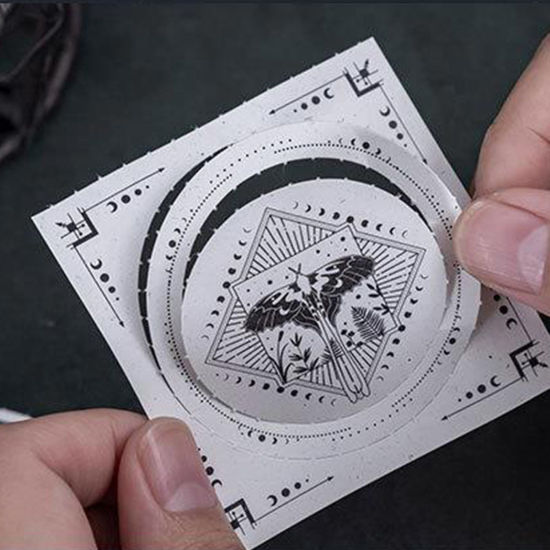 Image de Note Matériel Papier Galaxie en Papier Noir & Blanc 10.5cm x 7.5cm, 1 Paquet ( 30 Pcs/Paquet)