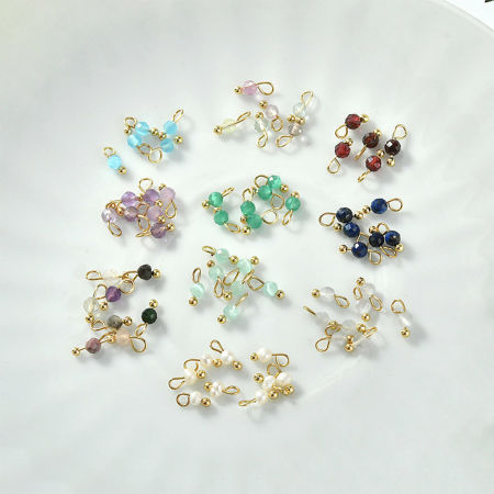 Breloques en Gemme ( Mixte ) Rond Multicolore 3mm Dia, 5 Pcs