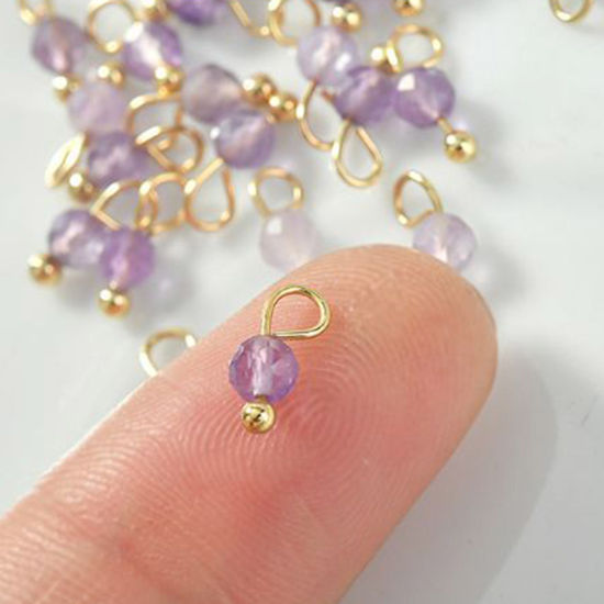 天然石 ( 混合 ) チャーム 多色 円形 3mm 直径、 5 個 の画像