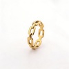 Picture of Eco-friendly Simple & Casual Ins Style 18K Real Gold Plated 304 Stainless Steel Unadjustable Hollow Chain Rings Unisex Party