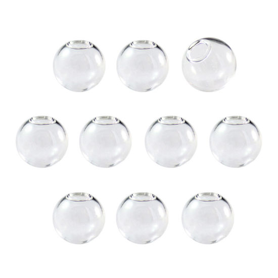 Image de Fiole Globe en Verre pour Boucle d'Oreille Collier 1 Trou Transparent 5 Pcs