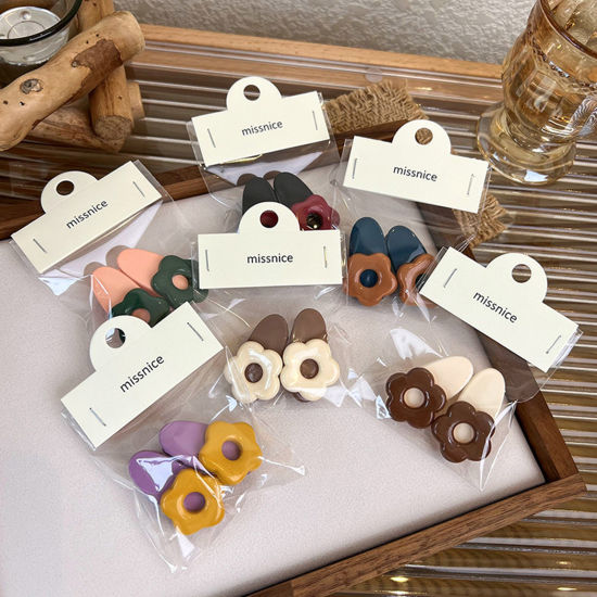 Image de Pinces à Cheveux Mignon en Acrylique Fleur Multicolore 1 Kit