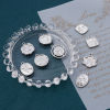 Bild von Zinklegierung Charms Blumen Silberfarbe Herz 10 Stück