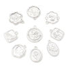Bild von Zinklegierung Charms Blumen Silberfarbe Herz 10 Stück