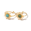 Picture of Eco-friendly Natural Pastoral Boho Chic Bohemia 18K Real Gold Plated 304 Stainless Steel & Stone Open Adjustable Sun Rings For Women