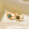 Picture of Eco-friendly Natural Pastoral Boho Chic Bohemia 18K Real Gold Plated 304 Stainless Steel & Stone Open Adjustable Sun Rings For Women