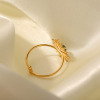 Picture of Eco-friendly Natural Pastoral Boho Chic Bohemia 18K Real Gold Plated 304 Stainless Steel & Stone Open Adjustable Sun Rings For Women