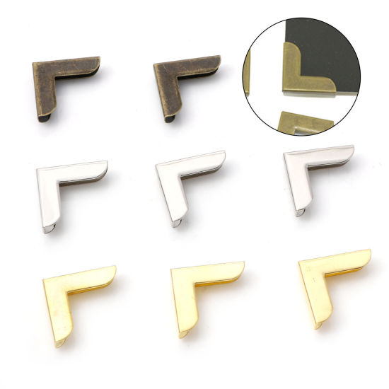 Image de Protège Coins pour Dossiers Livres Albums Scrapbooking en Alliage de Fer Multicolore 20mm x 20mm, 50 Pcs