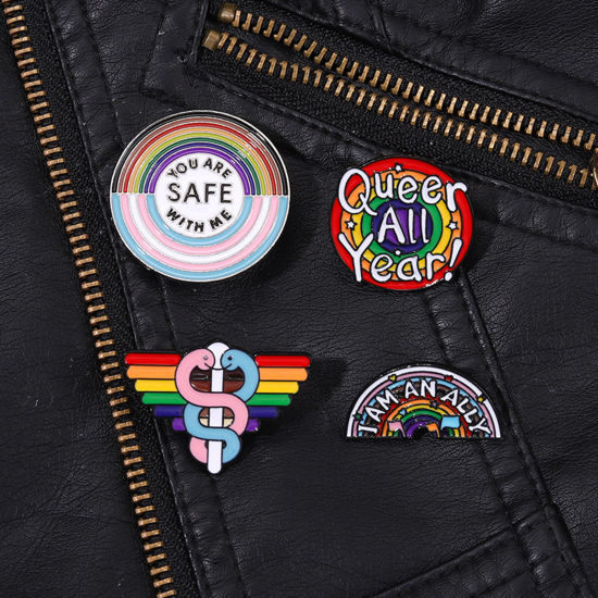Image de Broche Epingle Arc-en-ciel Multicolore Émail 1 Pièce
