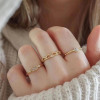 Picture of Eco-friendly Exquisite Stylish 14K Real Gold Plated 304 Stainless Steel & Cubic Zirconia Open Adjustable Rings For Women Party