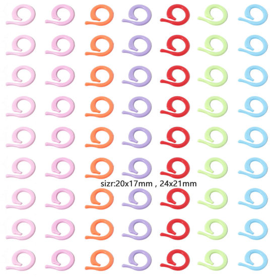 Image de Marqueur de Maille en Plastique Spiral Couleur au Hasard 100 Pcs