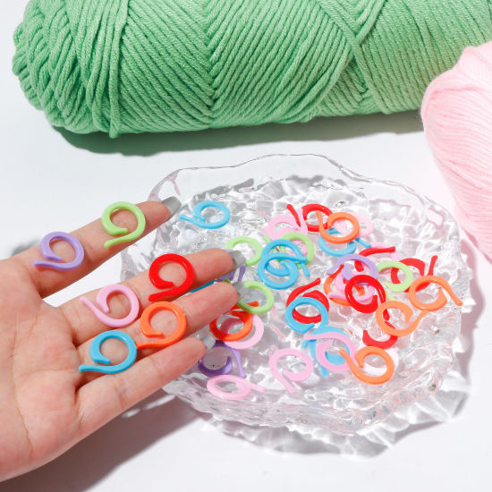 Image de Marqueur de Maille en Plastique Spiral Couleur au Hasard 100 Pcs