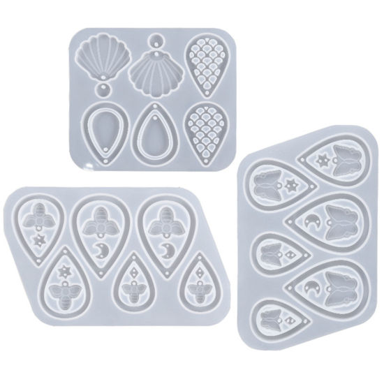 Image de Moule en Silicone Pendentif Boucle D'Oreille Insecte Rectangle Blanc 1 Pièce