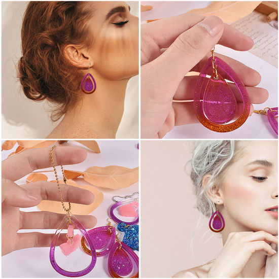 Image de Moule en Silicone Pendentif Boucle D'Oreille Insecte Rectangle Blanc 1 Pièce