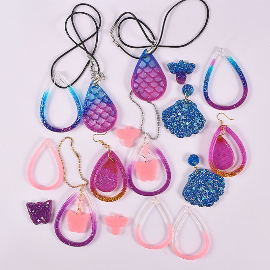 Image de Moule en Silicone Pendentif Boucle D'Oreille Insecte Rectangle Blanc 1 Pièce
