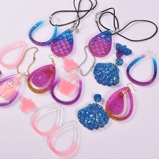 Image de Moule en Silicone Pendentif Boucle D'Oreille Insecte Rectangle Blanc 1 Pièce