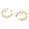 Picture of 316 Stainless Steel Hoop Earrings Circle Ring Pentagram Star Hollow 21mm x 21mm