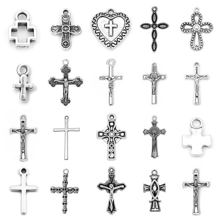 Zinc Based Alloy Religious Charms Antique Silver Color