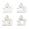 Imagen de Zamak Colgantes Charms Número Tono de Plata Corazón 20 Unidades