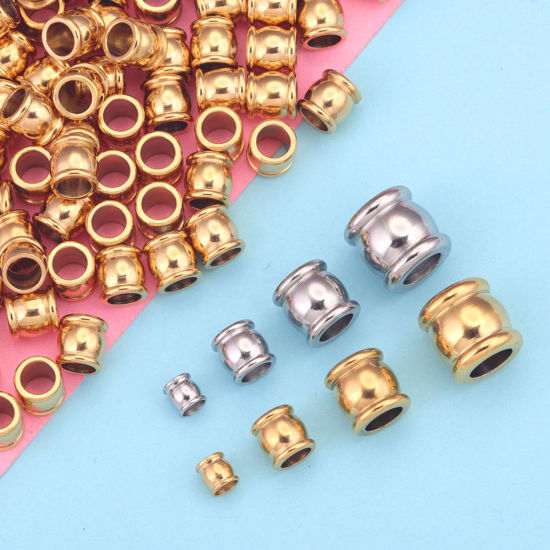 Image de Perles en 304 Acier Inoxydable Tambour Multicolore 20 Pcs