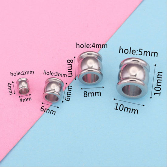 Image de Perles en 304 Acier Inoxydable Tambour Multicolore 20 Pcs
