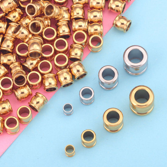 Image de Perles en 304 Acier Inoxydable Tambour Multicolore 20 Pcs