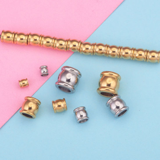 Image de Perles en 304 Acier Inoxydable Tambour Multicolore 20 Pcs