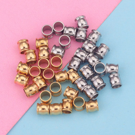 Image de Perles en 304 Acier Inoxydable Tambour Multicolore 20 Pcs