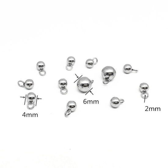 Immagine di 304 Acciaio Inossidabile Charms Tondo Tono Argento 10 Pz