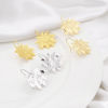 Picture of Copper Flora Collection Ear Wire Hook Earrings Real Gold Plated Leaf