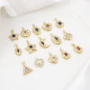 Picture of Brass Galaxy Charms Gold Plated Micro Pave Clear Cubic Zirconia